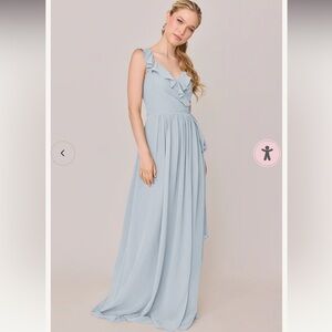 Revelry Valerie Chiffon Faux Wrap Dress, Sky Blue, Size 2